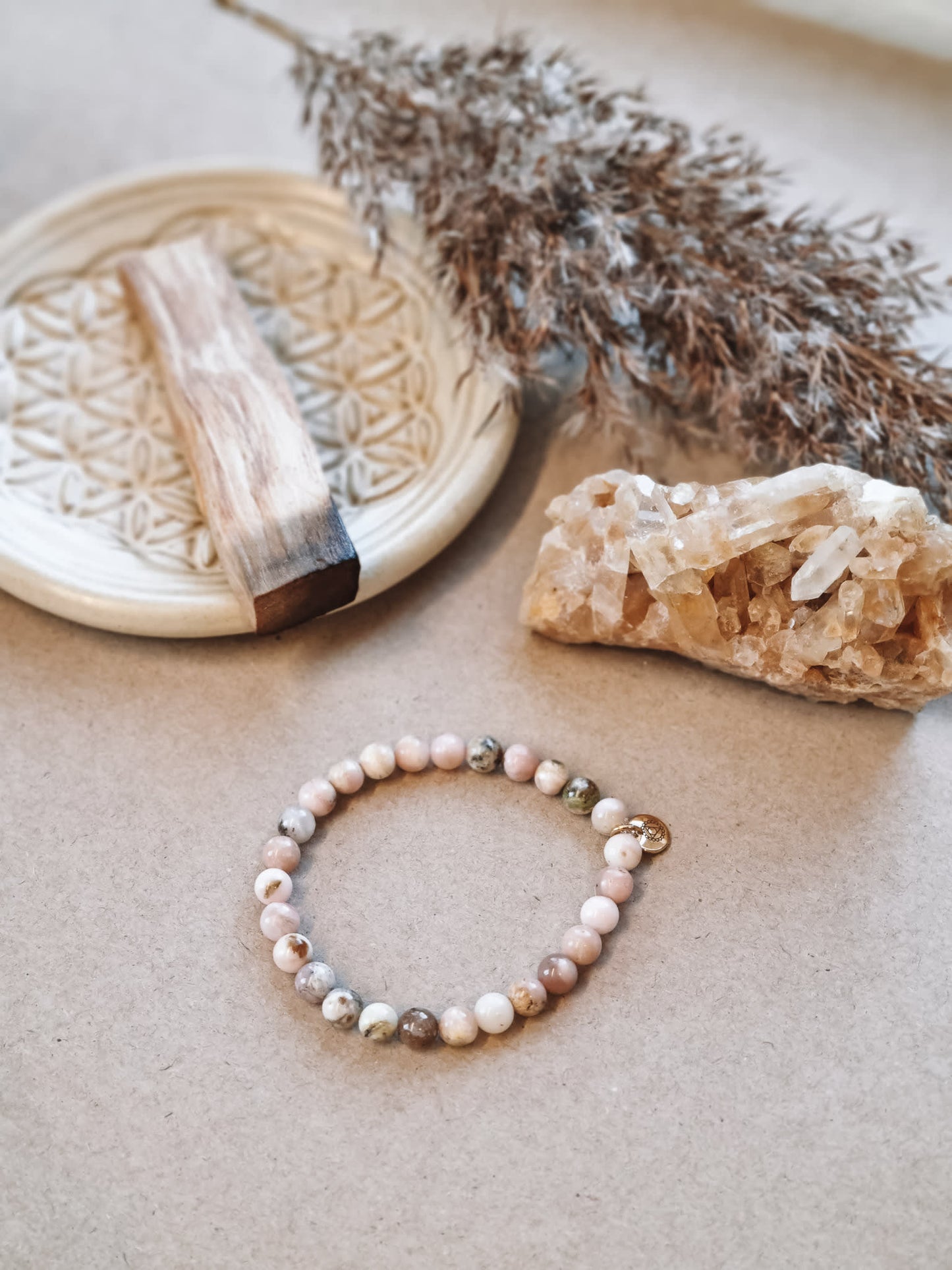 Mantra ENERGY Armbånd – Tilgivelse – Rosa Opal -