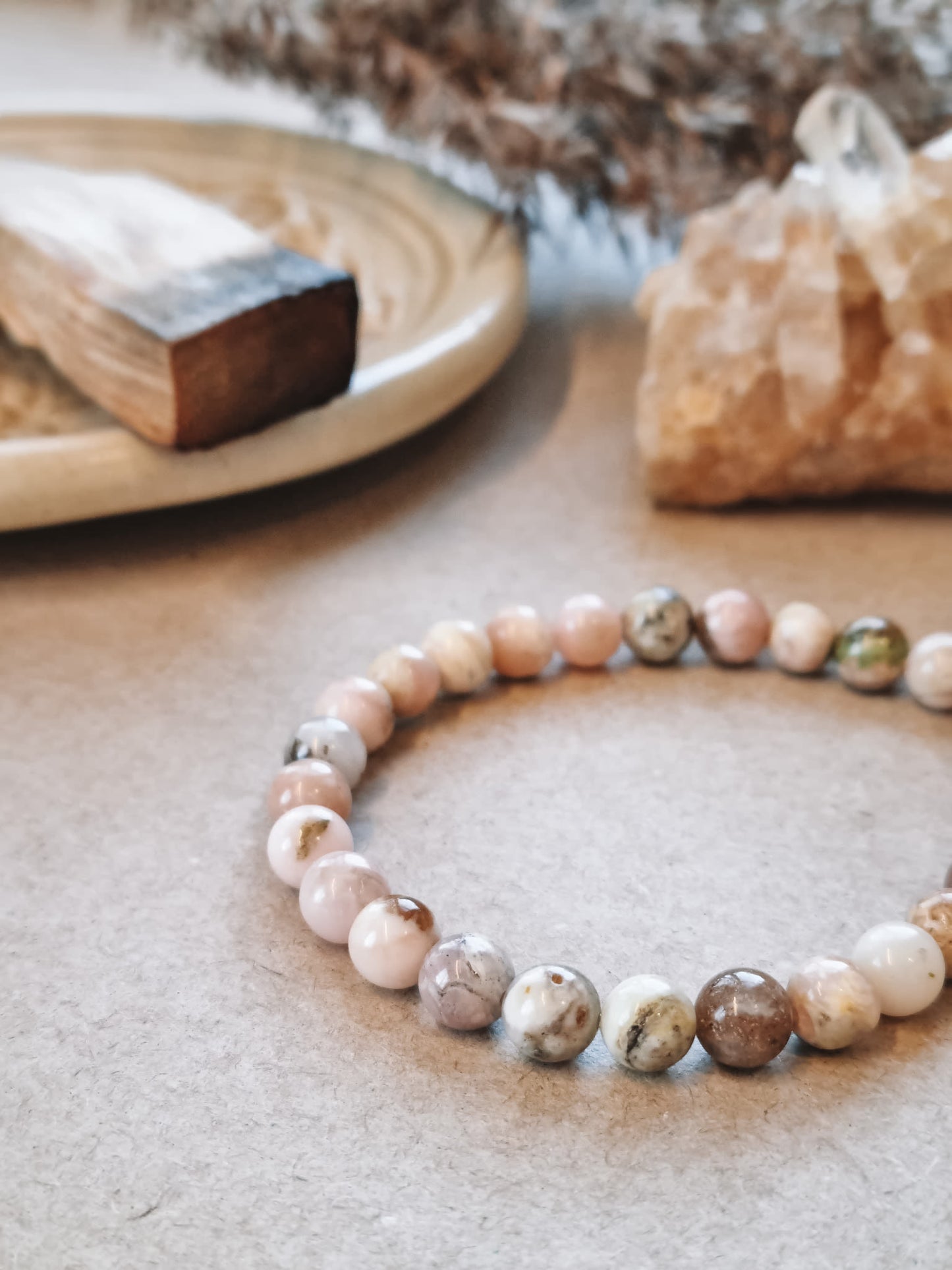 Mantra ENERGY Armbånd – Tilgivelse – Rosa Opal -