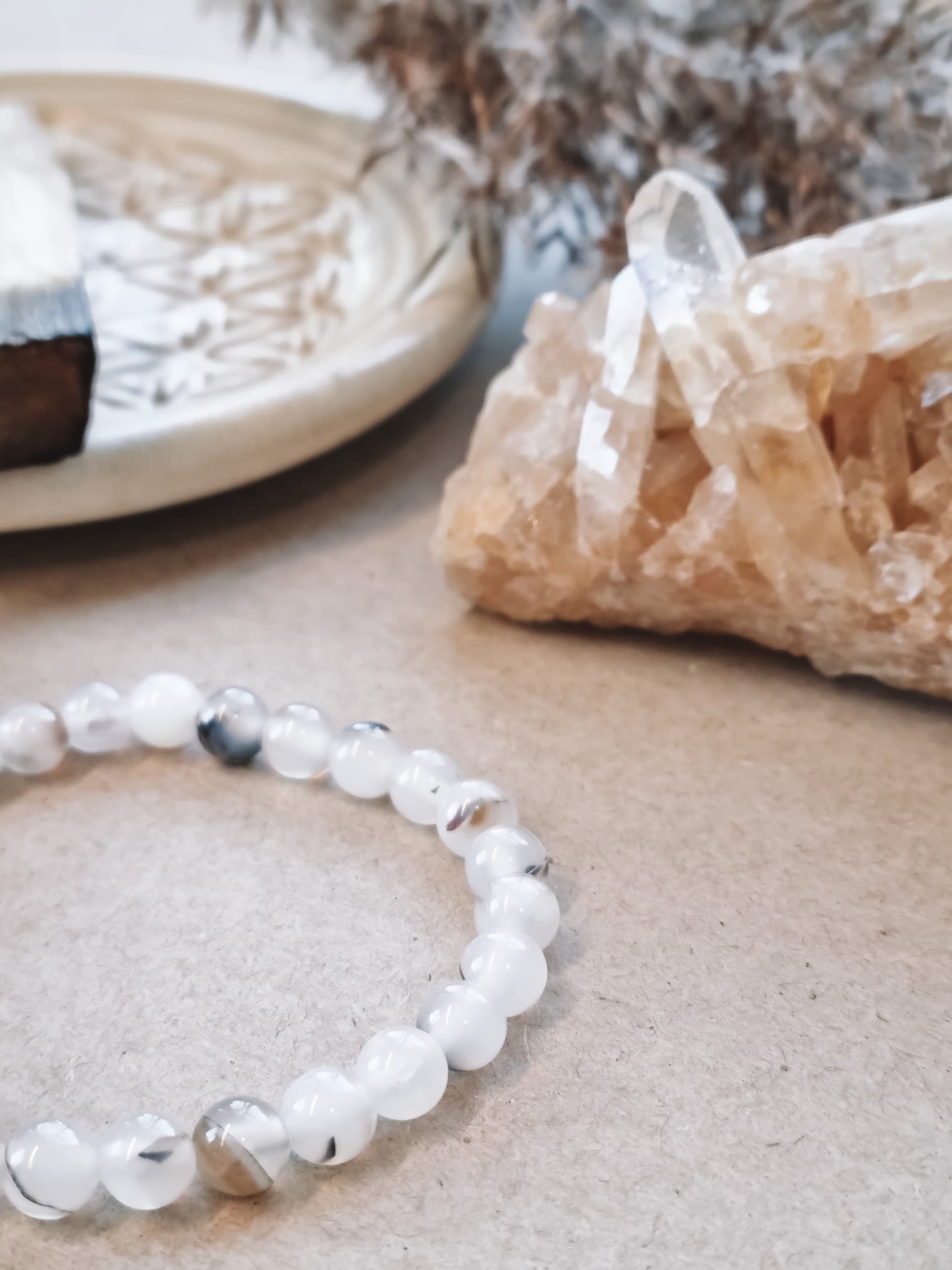 Mantra ENERGY Armbånd – Eksistens – Hvit Agat -