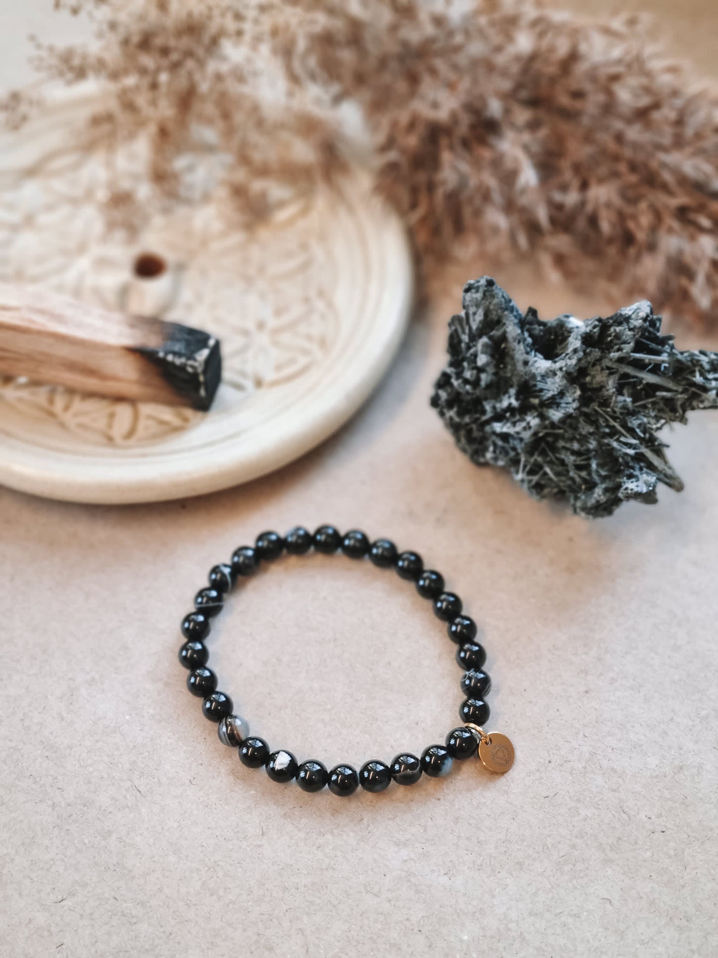 Mantra ENERGY Armbånd – Jording – Svart Agat -
