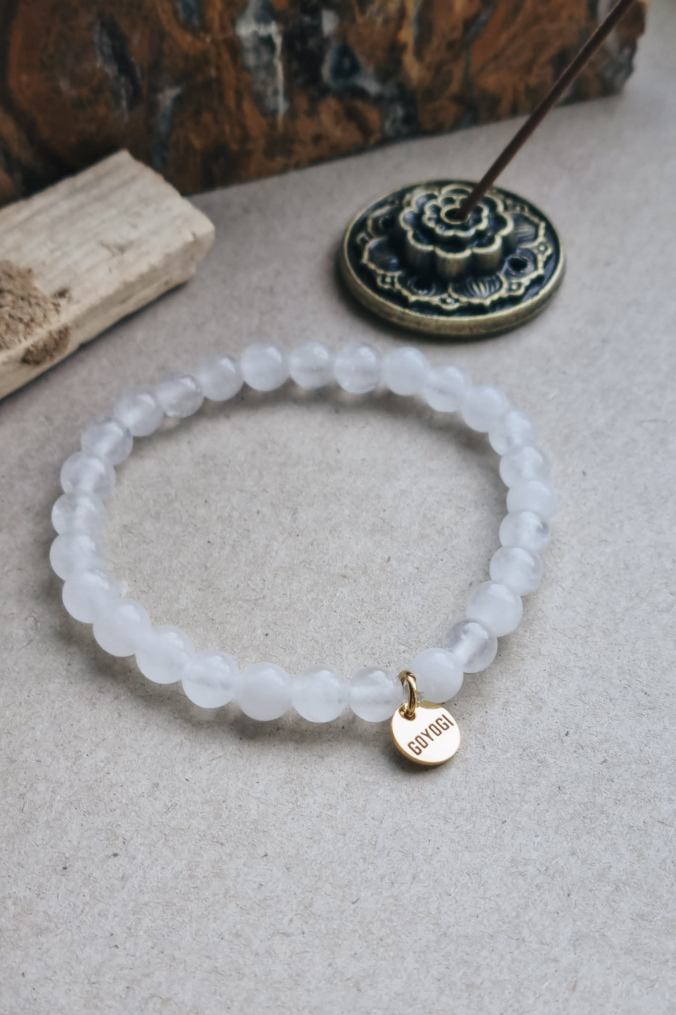 Mantra ENERGY Armbånd – Klarhet – Hvit Jade -