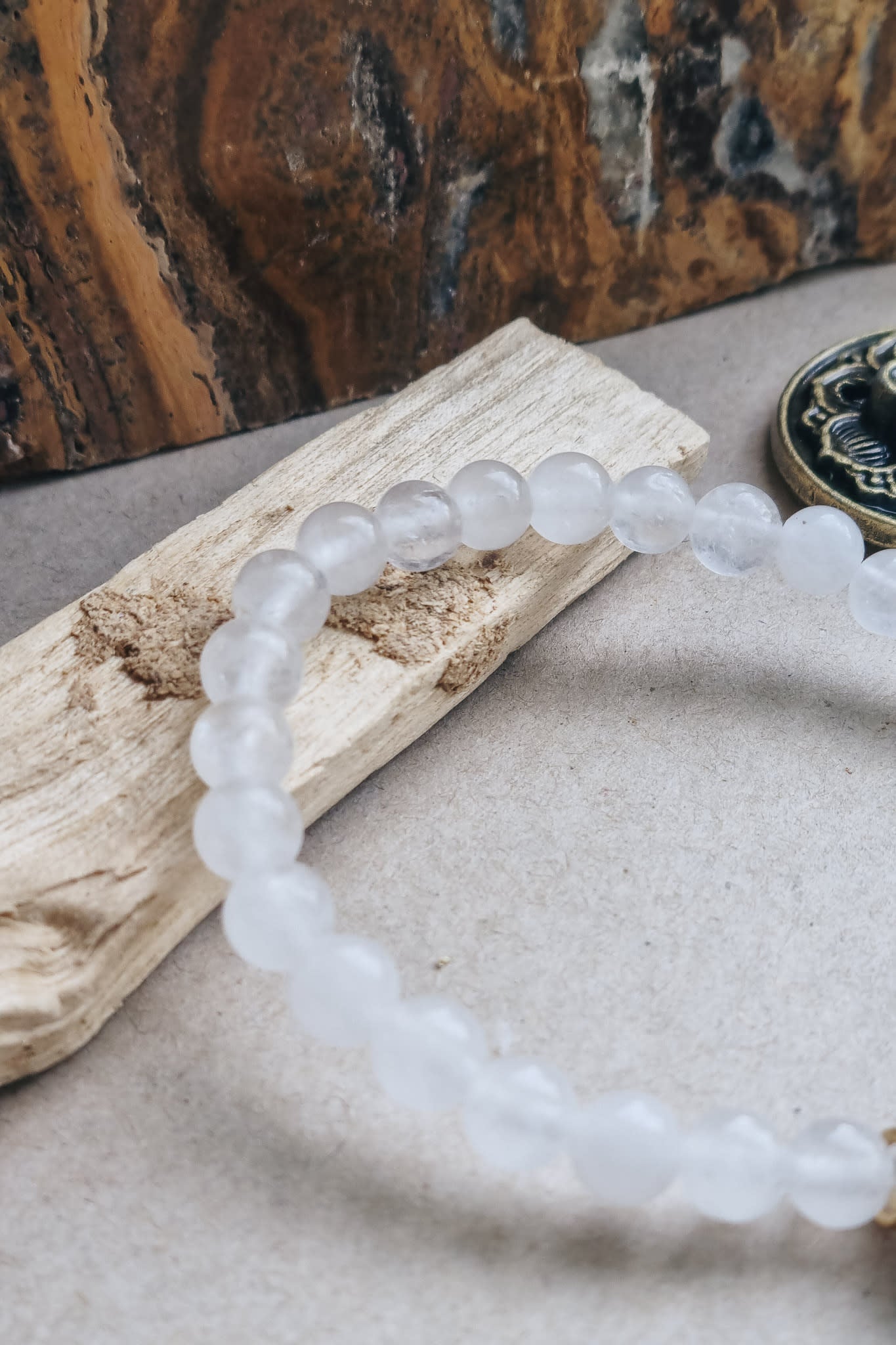 Mantra ENERGY Armbånd – Klarhet – Hvit Jade -