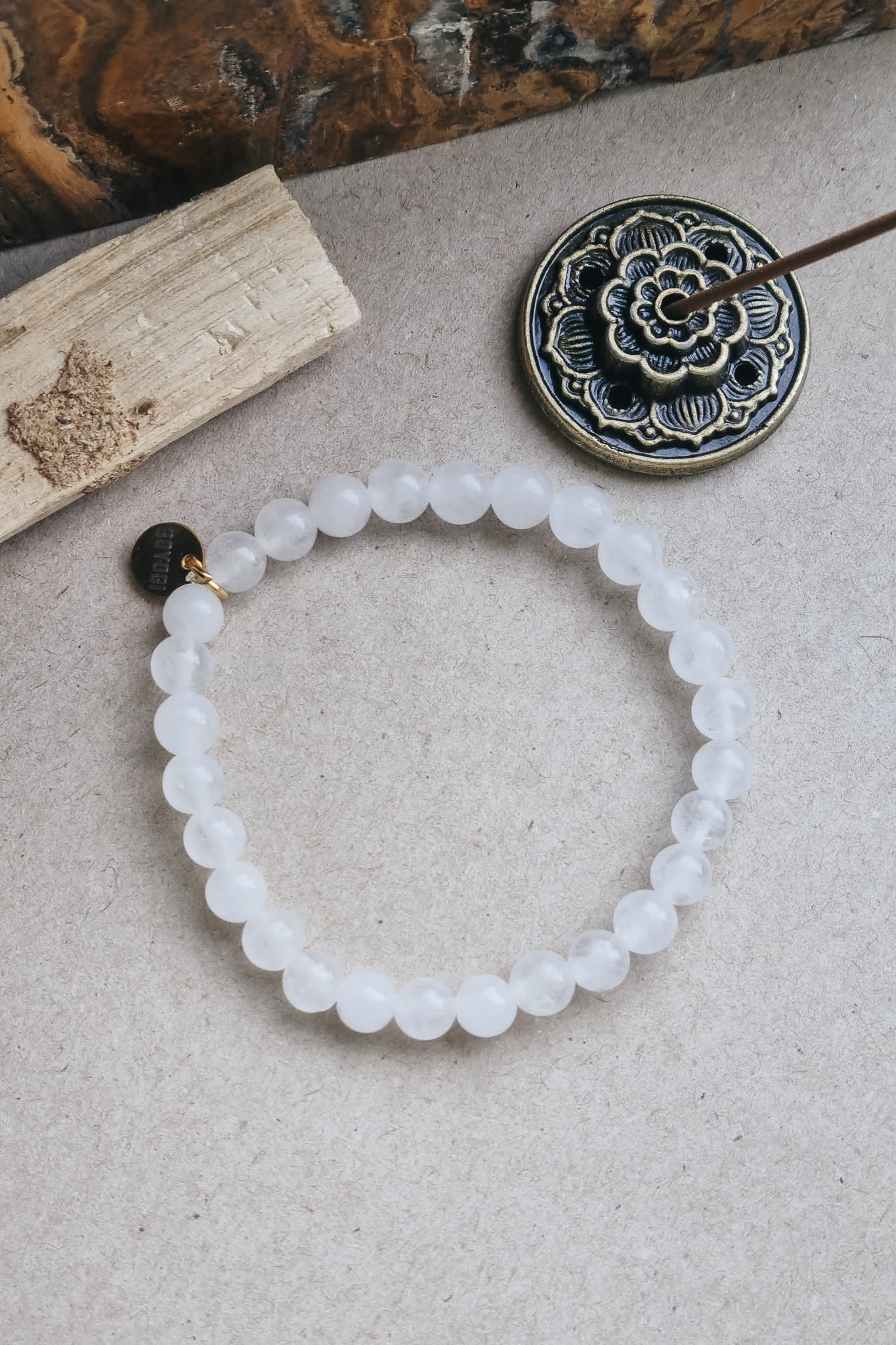 Mantra ENERGY Armbånd – Klarhet – Hvit Jade -