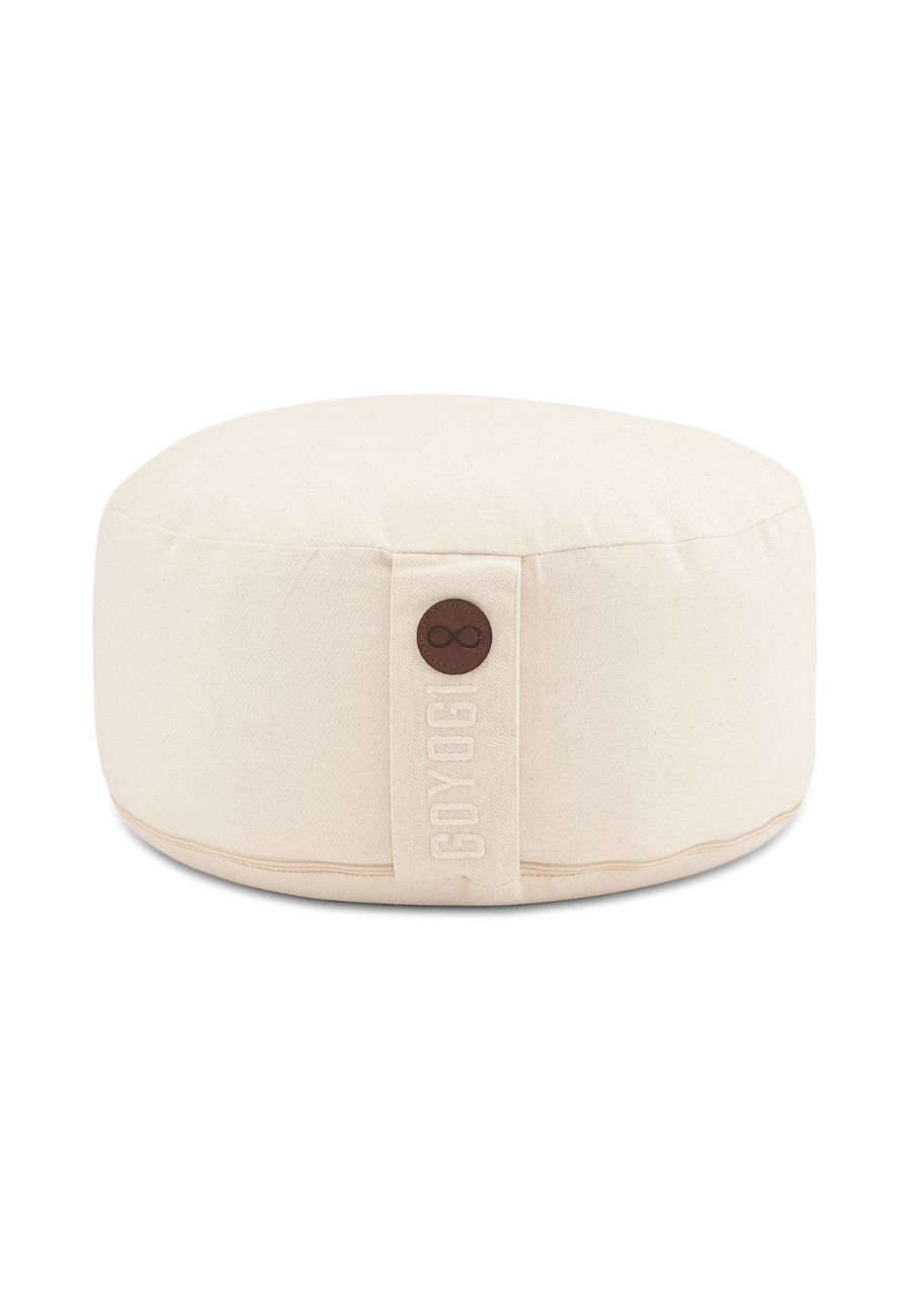 Calm Organic Cotton Round Meditation Cushion - Natural
