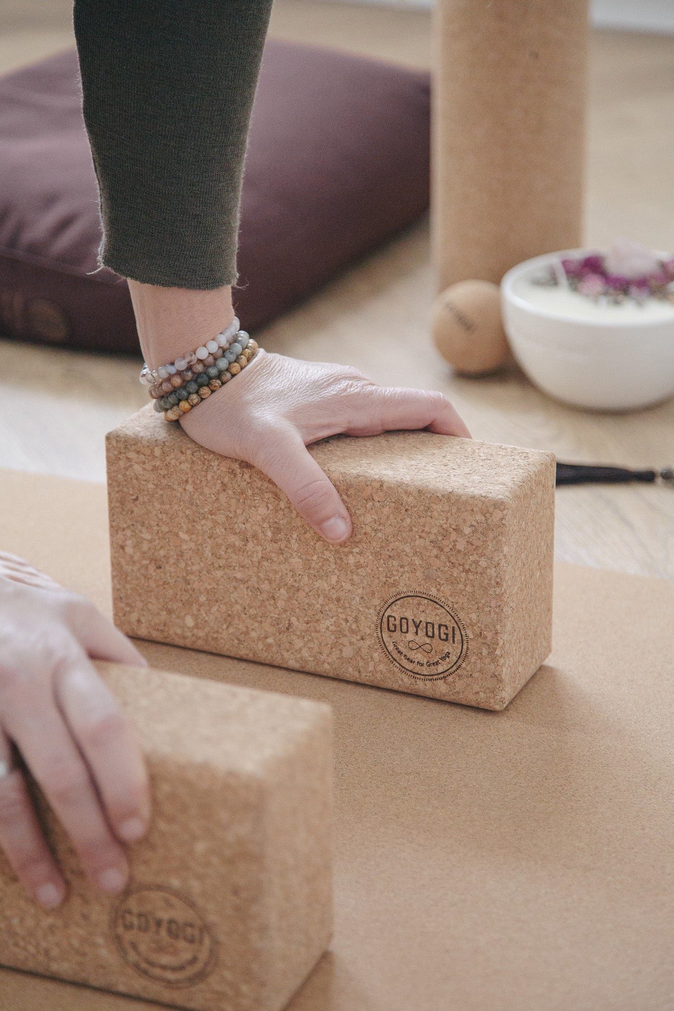 Sustain Cork Yoga Block - sett med 2 -