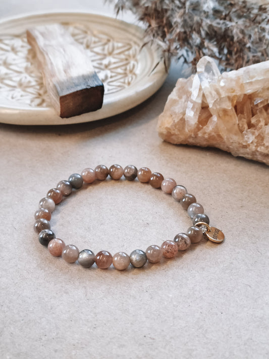 Mantra ENERGY Armbånd – Manifestasjon – Svart Månestein -