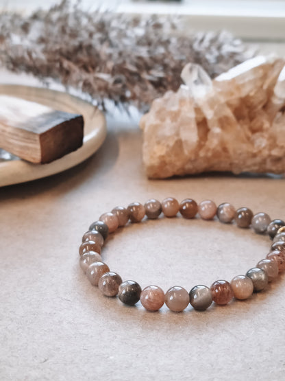 Mantra ENERGY Armbånd – Manifestasjon – Svart Månestein -