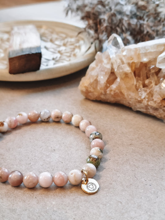Mantra ENERGY Armbånd – Tilgivelse – Rosa Opal -