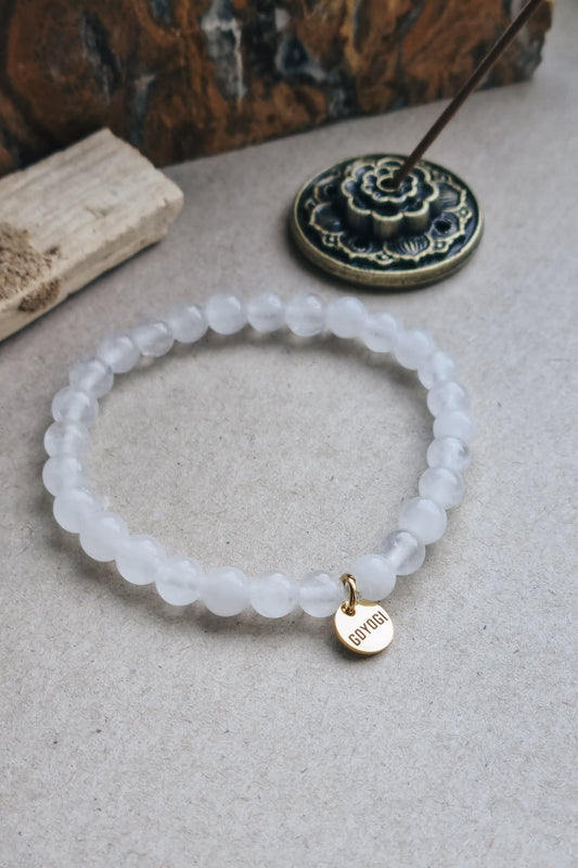 Mantra ENERGY Armbånd – Klarhet – Hvit Jade -