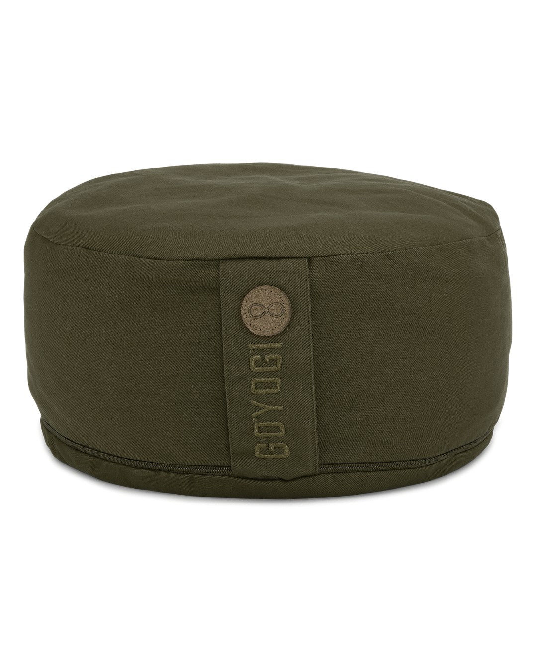 Calm Organic Cotton Round Meditation Cushion - Dark Olive