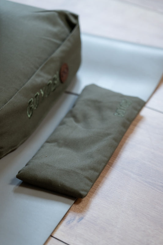 Calm Organic Cotton Eye Pillow - Dark Olive