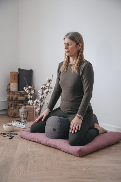 Calm Organic cotton Yoga Bolster - Dark Grey