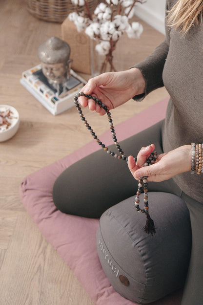 Calm Organic cotton Yoga Bolster - Dark Grey