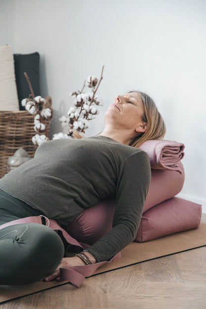 Calm Organic cotton Yoga Bolster - Rose