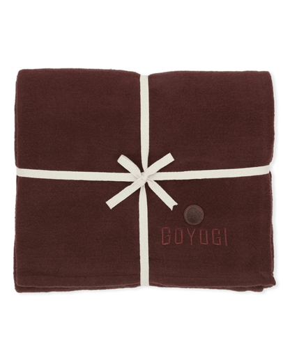 Calm Organic Cotton Yoga Blanket - Dark Brown